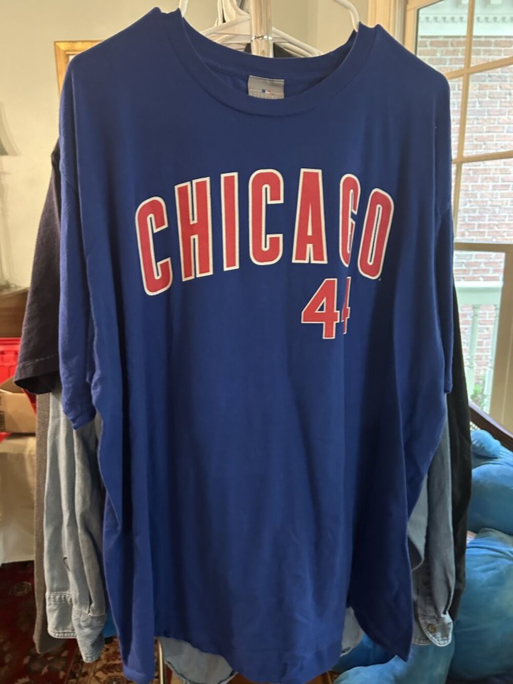 Chicago Cubs Anthony Rizzo #44 Blue T-Shirt Large